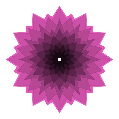 Sanatsal renkli mandala çiçeği illüstrasyonu düzgün geometrik ritimle dışavurumsal biçimde oluşturuldu