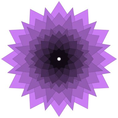 Parlak geometrik soyut detay ve ahenkle zenginleştirilmiş canlı sanatsal mandala çiçeği bileşimi