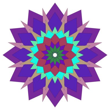 Renk patlaması mandala geometrik çiçek soyut dekoratif tasarım sanatsal dekorasyon için ideal