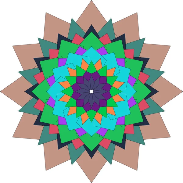 Güzel, soyut çiçek motiflerinin ahenkli bir şekilde düzenlendiği renkli mandala sanat eserleri.