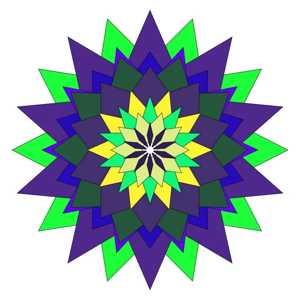 Renkli geometrik çiçek tasarımı elementlerini sanatsal detaylarla sunan karmaşık soyut mandala sanat eserleri