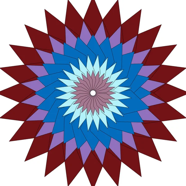 Dinamik geometrik mandala çiçeği sanatı yaratıcı görsellerde renkli soyut akış sergiliyor