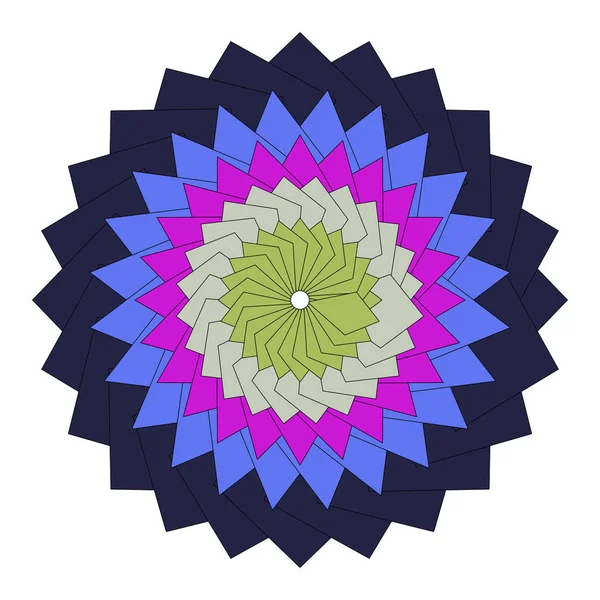 Renkli çiçekli mandala bileşimi simetrik geometrik soyut sanatı ışık saçan ifade edici elementlerle sunar