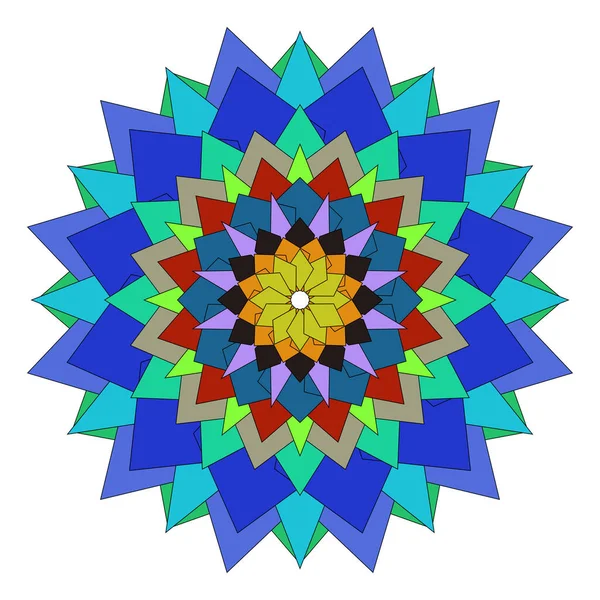 Modern Yaratıcı Biçimli Parlak Soyut Geometrik Tasarımlı Sanatsal Çiçek Mandala