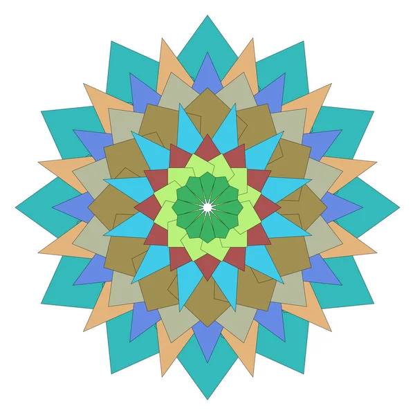 Büyüleyici geometrik çiçek mandala soyut desen yaratıcılık için canlı bir cazibeyle yaratıldı