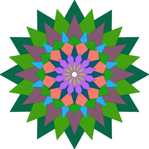 Renkli mandala çiçeği geometrik soyut desen sanatsal kullanım ve dekorasyon için ideal