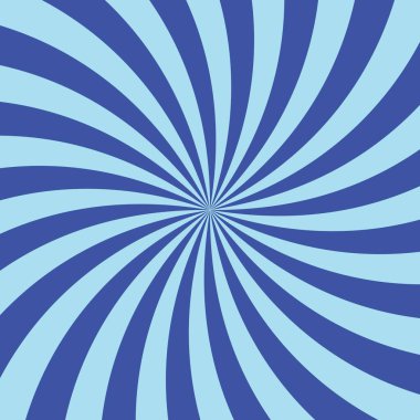 Mavi tonlardan oluşan dinamik bir sarmal güneş patlaması retro bir his yaratır.