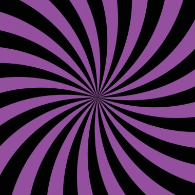 Merkezden dönen mor ve siyah çizgileri olan soyut bir tasarım.