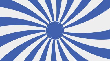 Mavi ve beyaz güneş ışınları mavi rozet şeklinden yayılıyor.