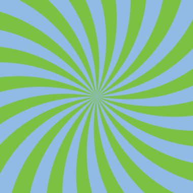 Yeşil ve açık mavi renkli spiral bir güneş patlaması dışa doğru yayılıyor.