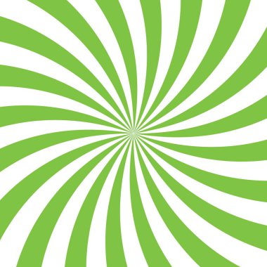 Yeşil ve beyaz spiral ışın, ortadaki noktayla birlikte patladı.