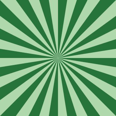 Sanat tasarımı için yeşil bir güneş patlaması veya çizgili radyal desen arkaplanı