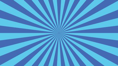 Merkezden yayılan radyal çizgilerle birlikte geriye dönük mavi güneş patlaması