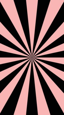 Tasarım için pembe arkaplan üzerinde siyah güneş patlaması ışınlarının grafiksel çizimi