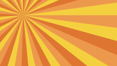 Ortadaki noktadan yayılan sarı ve turuncu çizgilerle geriye doğru patlamalar