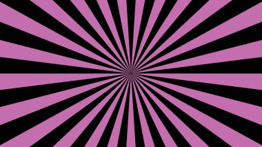 Merkezi bir noktadan yayılan siyah ve orkide renkli ışınlar soyut tasarım yaratıyor