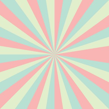 Pastel renklerde güneş patlaması desenli retrodizayn kombinasyon çizimi