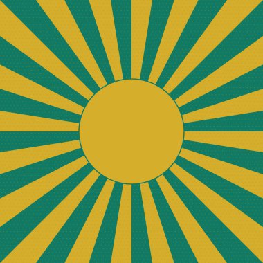 Pop sanatının grafiksel güneş patlaması retro klasik renk şeması ile