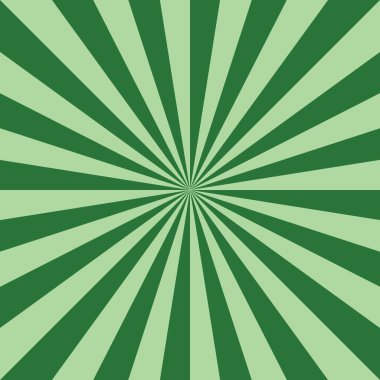 Ortadaki noktadan yayılan parlak çizgili yeşil güneş patlaması deseni