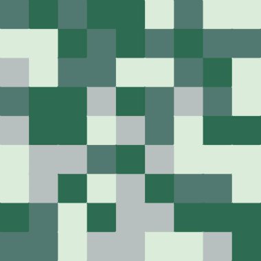 Şeffaf arkaplanda izole edilmiş yeşil ve beyaz kareli renkli geometrik desen