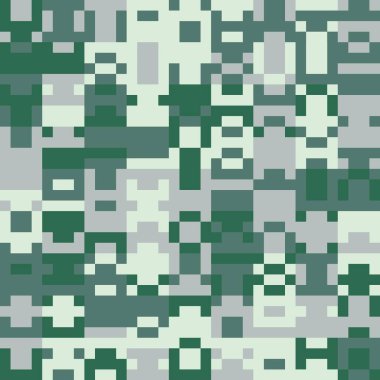 Yeşil ve gri pikselli desen şeffaf bir arkaplanda izole edildi