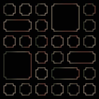 Şeffaf arkaplanda izole edilmiş dekoratif çerçeve tasarımları kümesi