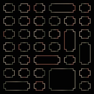 Şeffaf arkaplanda izole edilmiş çeşitli çerçeve etiketleri