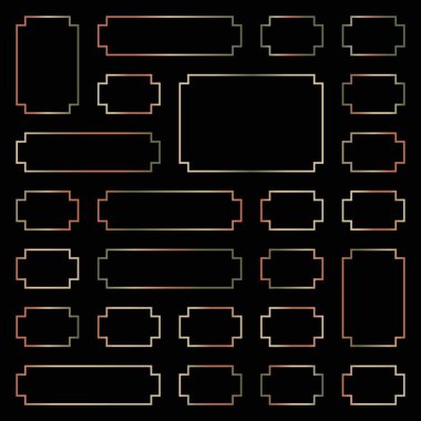 Şeffaf arkaplanda izole edilmiş geometrik şekillerin koleksiyonu