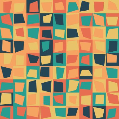 Şeffaf bir arkaplanda izole edilmiş sıcak renklerde canlı geometrik şekiller