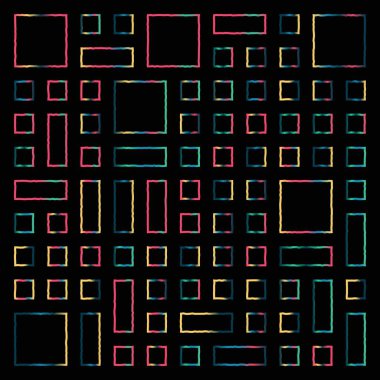 Şeffaf arkaplanda izole edilmiş çeşitli renkli soyut şekiller kümesi