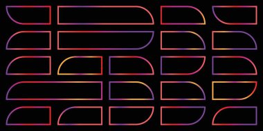 Şeffaf bir arkaplanda izole edilmiş kıvrımlı çizgileri olan canlı bir geometrik desen