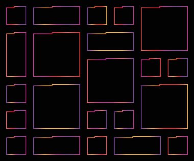 Şeffaf bir arkaplan üzerinde canlı bir geometrik şekiller deseni