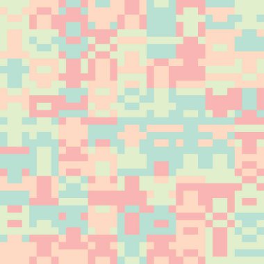 Şeffaf bir arkaplanda izole edilmiş pastel renklere sahip canlı piksel resim deseni