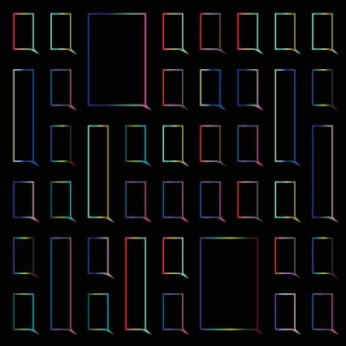 Set of multicolored speech bubbles isolated on a transparent background