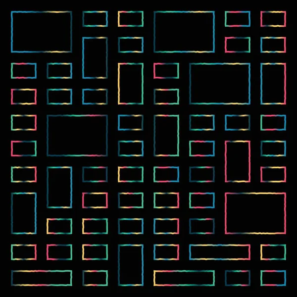 Şeffaf bir arkaplanda izole edilmiş canlı el çizimi çerçeveler kümesi