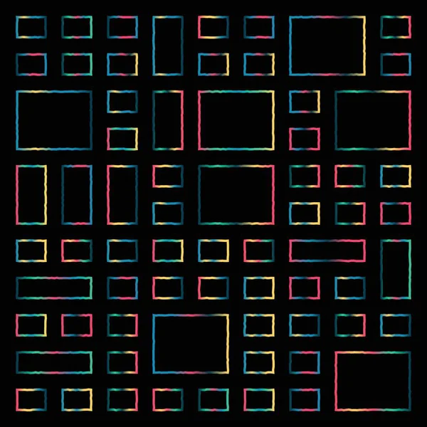 Şeffaf arkaplanda izole edilmiş canlı yeni kenarlı çerçeveler kümesi