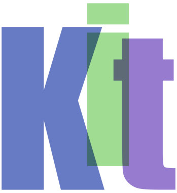 Şeffaf arkaplanda k ve t harflerinin yer aldığı yaratıcı tipografi tasarımı