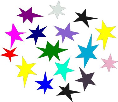 Renkli Yıldız Deseni Soyut Sanat Tasarımı