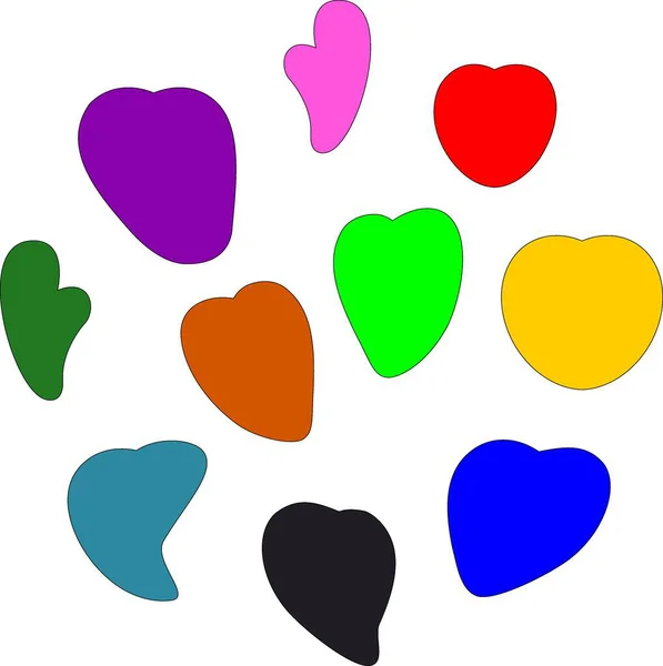 Renkli Kalp Şekilleri İklim Çok Renkli Soyut Kalp Resimleri