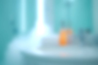 Parlak bir banyo içinde modern tasarım elementleri ve sakin bir atmosfer sergilenmektedir. Canlı renkler gençleştirme için mükemmel bir rahatlama alanı yaratır..