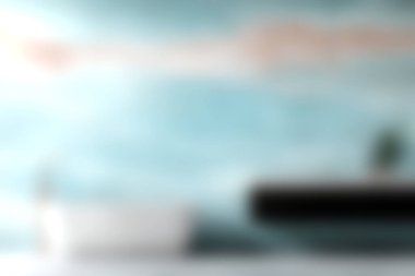 Bu şık iç mekan parlak renk paletli modern bir tasarım sergiliyor. Minimalist mobilyalar huzurlu atmosferi tamamlar, ilham verici rahatlık ve yaratıcılık için mükemmeldir..