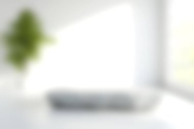 Modern dekor ve minimalist tasarım unsurlarının yer aldığı parlak ve havadar bir oturma odası. Bu dingin alan, doğal ışık ve yeşillikle rahatlamaya davetiye çıkarıyor..