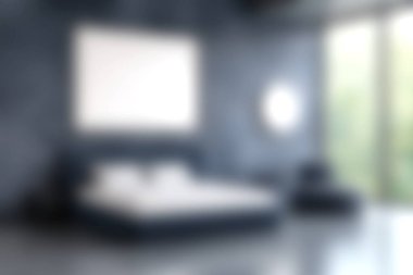 Bu resim doğal ışıkla dolu modern bir minimalist yatak odasını gösteriyor. Mobilyalar ve sakinleştirici bir renk paleti rahatlamak için mükemmel bir yaşam alanı oluşturur..