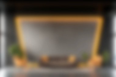 Zarif bir kanepenin bulunduğu rahat ve modern bir oturma odası keşfedin. Etrafı yemyeşil bitkilerle çevrili. Çağdaş tasarım, rahatlamak için mükemmel sıcak ve davetkar bir atmosfer yaratıyor..