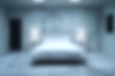 Bu modern minimalist yatak odası, sakin ve rahatlatıcı bir atmosfer yaratan yumuşak ışıklandırma ve zarif bir dekor içeriyor. Çağdaş ev tasarımı için ideal.