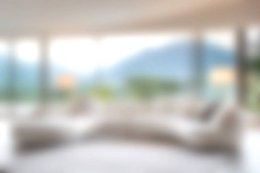 Bu resim, zarif tasarım elementleri ve bol doğal ışık içeren, rahatlatıcı bir dağ manzaralı, rahat ve modern bir oturma odası sergiliyor..