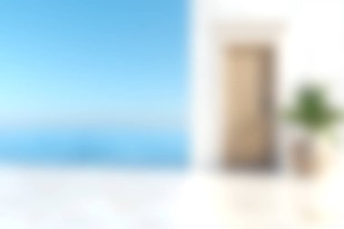 Görüntü, sakin bir okyanus manzarasına açılan davetkar bir kapı yakalıyor. Huzuru, huzurlu ve parlak bir deniz manzarasıyla birleştirerek mükemmel bir kaçış sağlıyor..