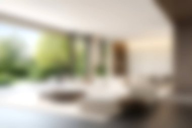 Geniş pencereli, doğal ışık ve güzel bahçe manzaralı geniş bir oturma odası keşfedin. Modern dekor rahatlamak için mükemmel bir ortam yaratıyor..