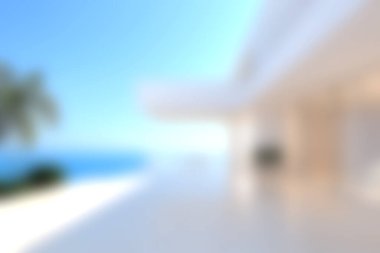 Parlak ve sakin bir açık hava alanının yumuşak odak noktasının yer aldığı güzel bir minimalist kıyı sahnesi. Rahatlama ve huzur için ideal..