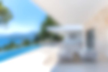 Bu görüntü, nefes kesen okyanus manzaralı lüks bir villa terası yakalıyor. Rahatlamak ve rahatlamak için mükemmel. Modern tasarımın ve parlak atmosferin tadını çıkarın..